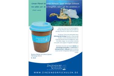 Bambusbecher mit Schullogo Bambusbecher mit Schullogo