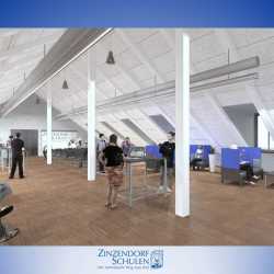 Große Lernlandschaft unter aufgestocktem Dach Große Lernlandschaft unter aufgestocktem Dach