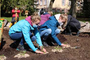 Praktische Naturpädagogik: Fachschüler legen Garten an Praktische Naturpädagogik: Fachschüler legen Garten an