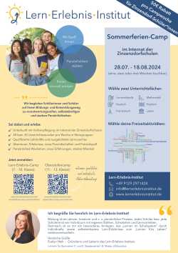 Sommer-Camp zu Gast im Zinzendorfinternat Sommer-Camp zu Gast im Zinzendorfinternat