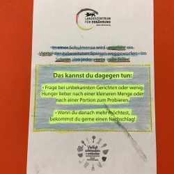 Tag der Schulverpflegung im Zeichen der Lebensmittelverschwendung Tag der Schulverpflegung im Zeichen der Lebensmittelverschwendung