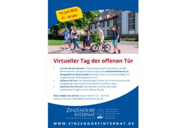 Virtueller Tag der Offenen Tür im Zinzendorfinternat