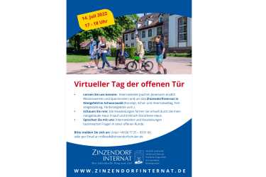 Virtueller Tag der Offenen Tür im Zinzendorfinternat Virtueller Tag der Offenen Tür im Zinzendorfinternat