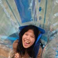 Beim Bubble Soccer ging es rund