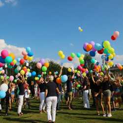 Kunterbuntes Schulfest bei strahlendem Sonnenschein