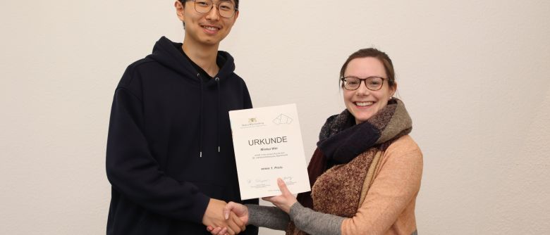 Landeswettbewerb Mathematik: Minkai Wei eine Runde weiter