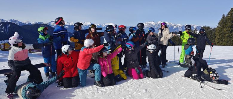 Siebtklässler des Gymnasiums im Skischullandheim