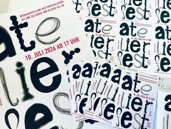 Atelierfest mit Werken aus dem Schuljahr und Sonderschau